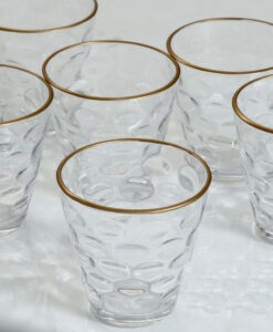 כוסות זכוכית פס זהב1