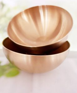 2 קערות-בול נירוסטה מוזהבות להגשה 20 ס"מ