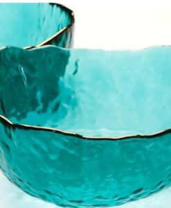 קערת טורקיז עם פס זהב