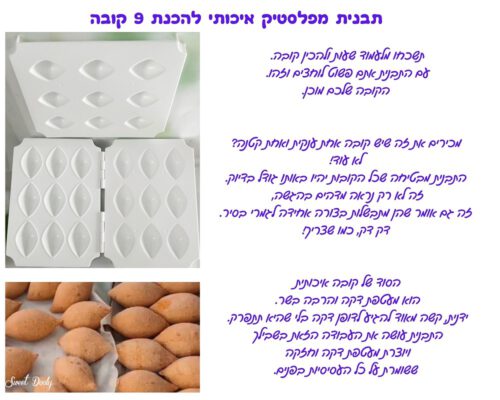 תבנית מפלסטיק להכנת 9 קובה