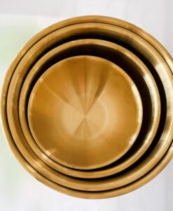 4 קערות נירוסטה מוזהבות